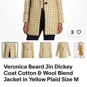 Veronica Beard Yellow Plaid Blazer